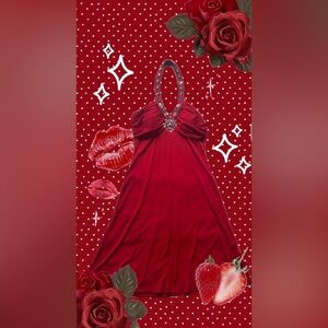 VINTAGE Spense Strapless Red Dress